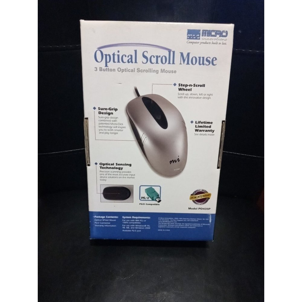 Micro Innovations 3 Button Optical Scroll Mouse Model PD435P PS/2 Compatible NEW - Picture 13 of 13